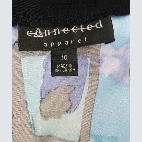 Connected Apparel Dress Geo Teal Purple Sleeveless - Picture 3 of 4